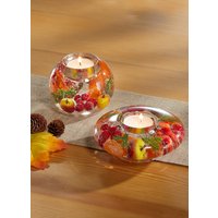 Teelichthalter aus Glas, Bunt, Teelichthalter "Kugel" Teelichthalter aus Glas, Bunt, Teelichthalter "Kugel"