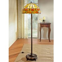 Tiffany-Stehlampe, 2-flammig, Bunt