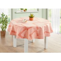 Tischdecke mit Fleckschutz-Ausrüstung, Pfirsich, Grösse 160 (Tischdecke rund, ø 140 cm)
