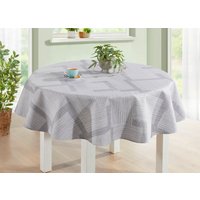 Tischdecke mit Fleckschutz-Ausrüstung, Silber, Grösse 160 (Tischdecke rund, ø 140 cm)