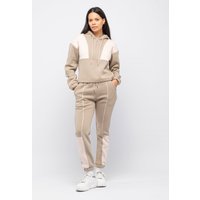 Tom Barron Moderner zweifarbiger Damen-Trainingsanzug-Set mit halbem Reißverschluss