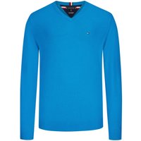 Tommy Hilfiger Pullover mit Kaschmiranteil und Logo-Stickerei, V-Neck von Tommy Hilfiger