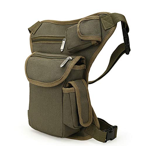 Tragbare Herren-Hüfttasche Geldgürtel Pack Casual Herren Canvas Oberschenkel Bein Drop Reise Reiten Motorrad Multifunktionstaschen von UOHUFIDABFD
