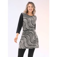 Tunika mit schwarzem Gürtel, Taupe-schwarz, Grösse 38