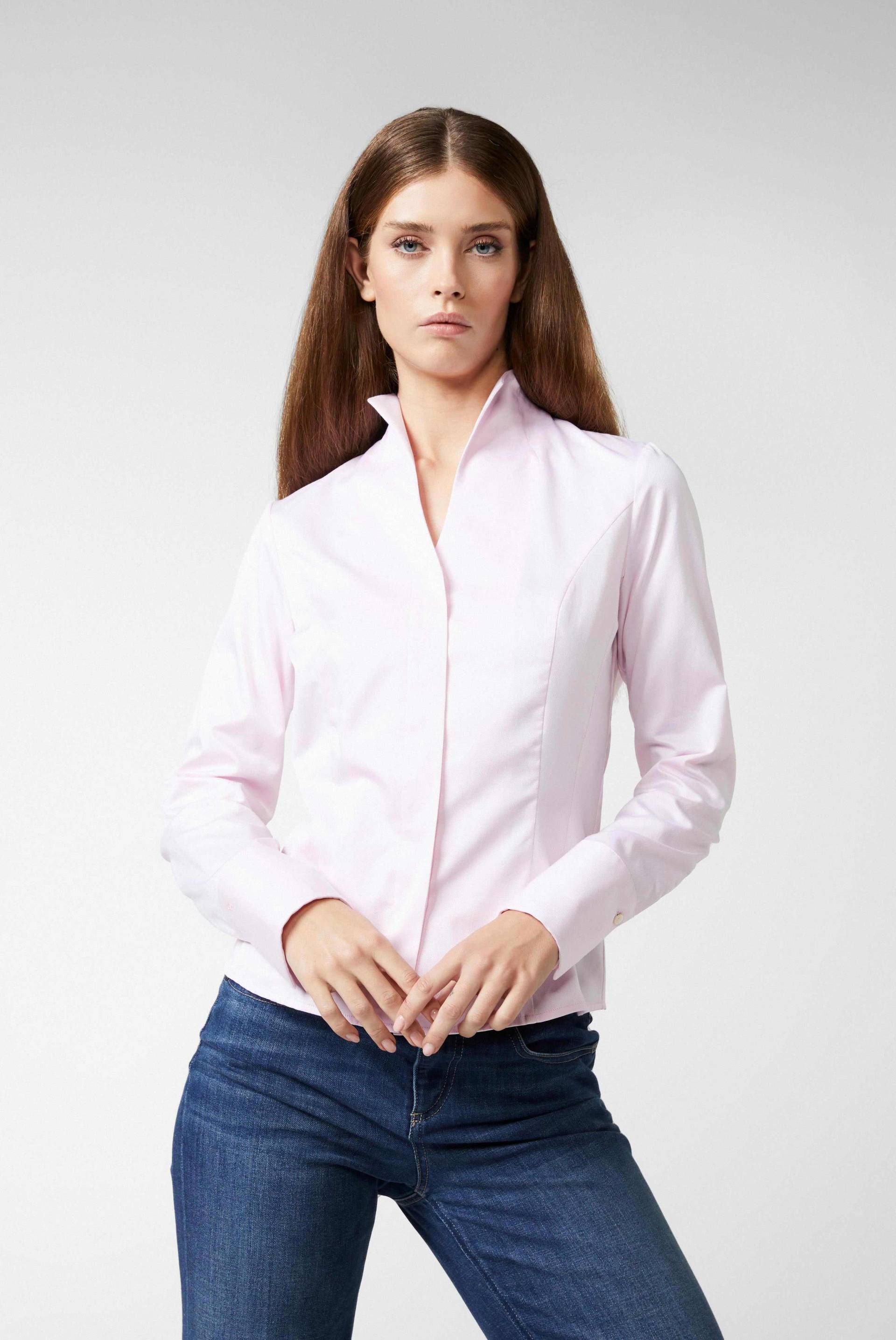 Twill Kelchkragenbluse Rosa von van Laack