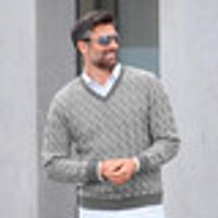 V-Pullover mit markantem Halsausschnitt in 3 Farben Hellgrau Grösse 48 hellgrau Gr. 48 Herren
