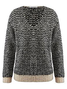 V-Pullover tiefem Ausschnitt Peter Hahn beige