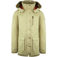 Vans von der Wand Langarm Reißverschluss auf Kapuze Beige Damen Parka Jacke VX1TE62