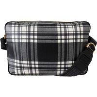 Versace Herren Umhängetasche aus grauem Stoff und Leder