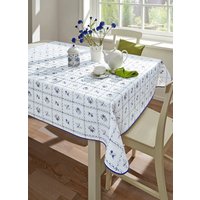 Wachstuch-Tischdecke in pflegeleichter Qualität, Blau-weiss, Grösse 110 (Tischdecke, 110x140 cm)
