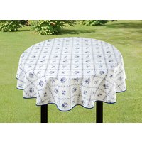 Wachstuch-Tischdecke in pflegeleichter Qualität, Blau-weiss, Grösse 140