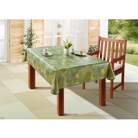 Wachstuch-Tischdecke mit Blätter-Motiv, Grün, Grösse 130 (Tischdecke, 130x160 cm)