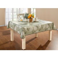 Wachstuch-Tischdecke mit Ginkgo-Motiven, Grün, Grösse 108 (Tischdecke, 80/ 80 cm)