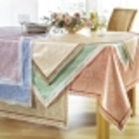 Wachstuch-Tischdecken mit Häkelborte Grösse 140 (Tischdecke Ø 140 cm) Braun