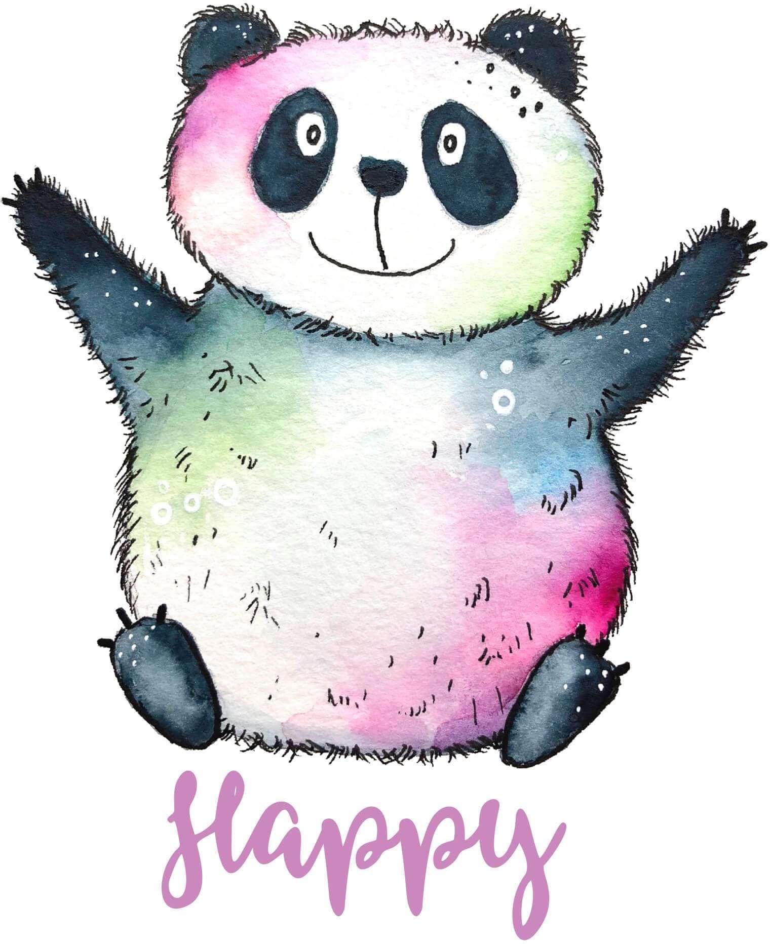 Wall-Art Wandtattoo "Happy Panda" von Wall-Art