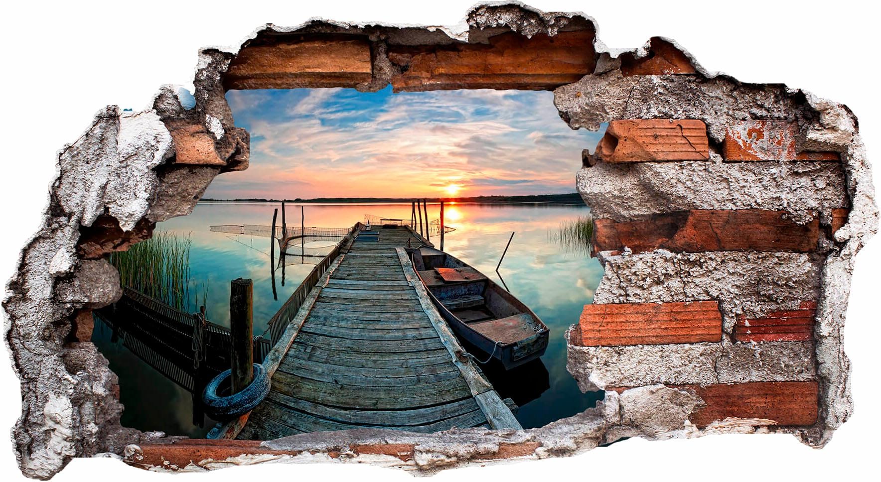 Wall-Art Wandtattoo "Sunset at the lake" von Wall-Art