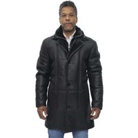 Warmer Herren-Lammfell-Schaffell-Ledermantel-Florence