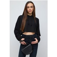 Weicher Kapuzen-Crop-Top aus Strickstoff