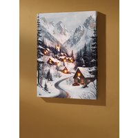 Weihnachtliches LED-Bild, Blau-weiss