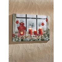 Weihnachtliches LED-Bild, Bunt