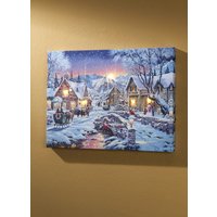 Weihnachtliches LED-Bild, Weiss-blau