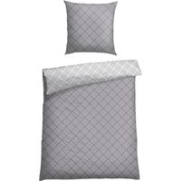 Wende-Bettwäsche 2-teilig Renforcé grau gemustert - SCHIESSER Home 155*220 von Schiesser