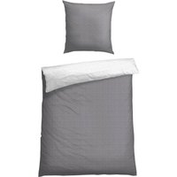 Wende-Bettwäsche 2-teilig Renforcé grau-weiß - SCHIESSER Home 135*200 von Schiesser