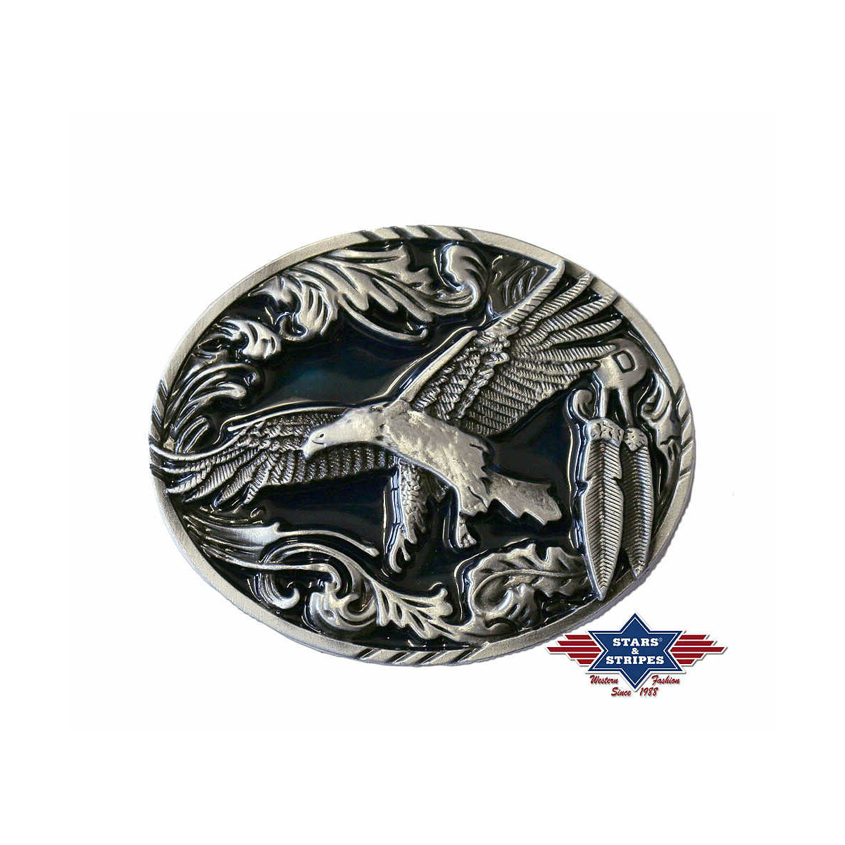 Western Buckle Gürtelschnalle Adler + Federn"" von Stars & Stripes