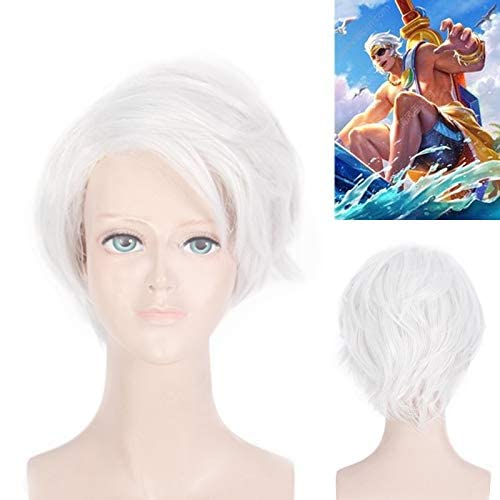 Wig for Carnival Nightlife CluI Party Dress Up Wig King Game Glory Xiahou Dun Wig Ride The Wind And Waves Cosplay Wig High Temperature Wire von VLEAP