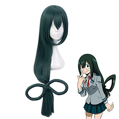 Wig for My Boku No Hero Academia Tsuyu Asui Wig Women Long Green Synthetic Hair Halloween Party Wigs For Cosplay Costume +Free Wig Cap von XINYIYI
