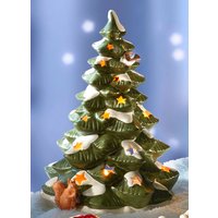 Winterliche Szene: Tolle Himmelsboten im Winterwald, Grün-braun-natur, Windlicht Lichterbaum