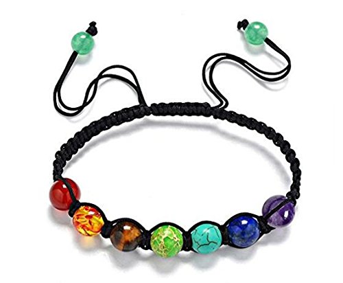 hwiionne Damen-Armband mit Lavastein-Perlen, Chakra-Armband, schwarz, heilende Energie, Edelstein, verstellbar, geflochtenes Gliederarmband, 7 5 inch, Edelstein hwiionne Damen-Armband mit Lavastein-Perlen, Chakra-Armband, schwarz, heilende Energie, Edelstein, verstellbar, geflochtenes Gliederarmband, 7 5 inch, Edelstein von hwiionne