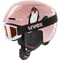 uvex Viti Kinder Skihelm Set (51-55 cm, 15 pink penguin)