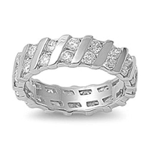 kleine Schätze - Damen-Ring/Verlobungsring - 925 Sterlingsilber - Zirkonia Ewigkeit Ringe von kleine Schätze