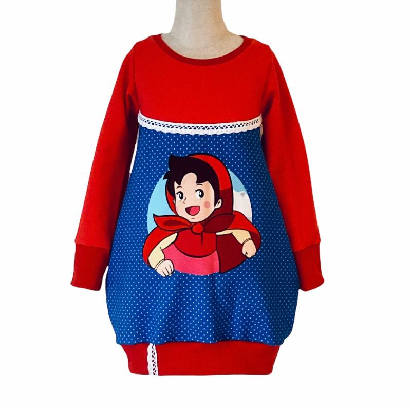 Heidi Kleid Bis Gr. 128 Aus Sweat Ballonkleid Rot Blau von kleineStoffeule