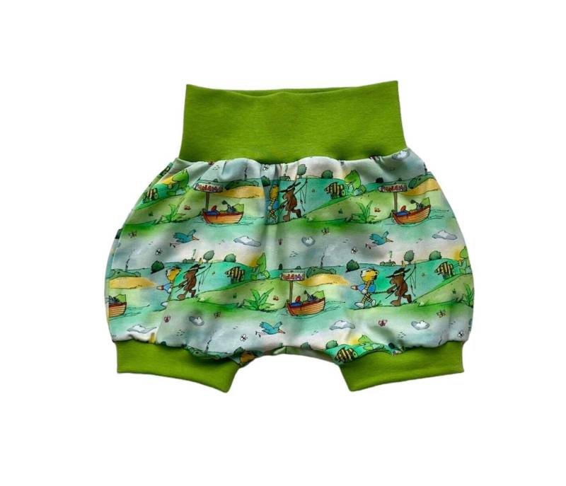 Janosch Kurze Pumphose in Wunschgrösse Bis Gr. 104 Babyhose Mit Tiger Und Bär von kleineStoffeule