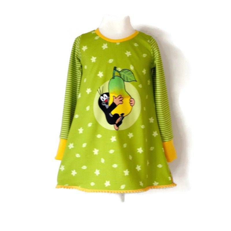 Maulwurf Pauli Tunika Kleid Herbstspaß Gr. 74 - 110 Aus Jersey von kleineStoffeule