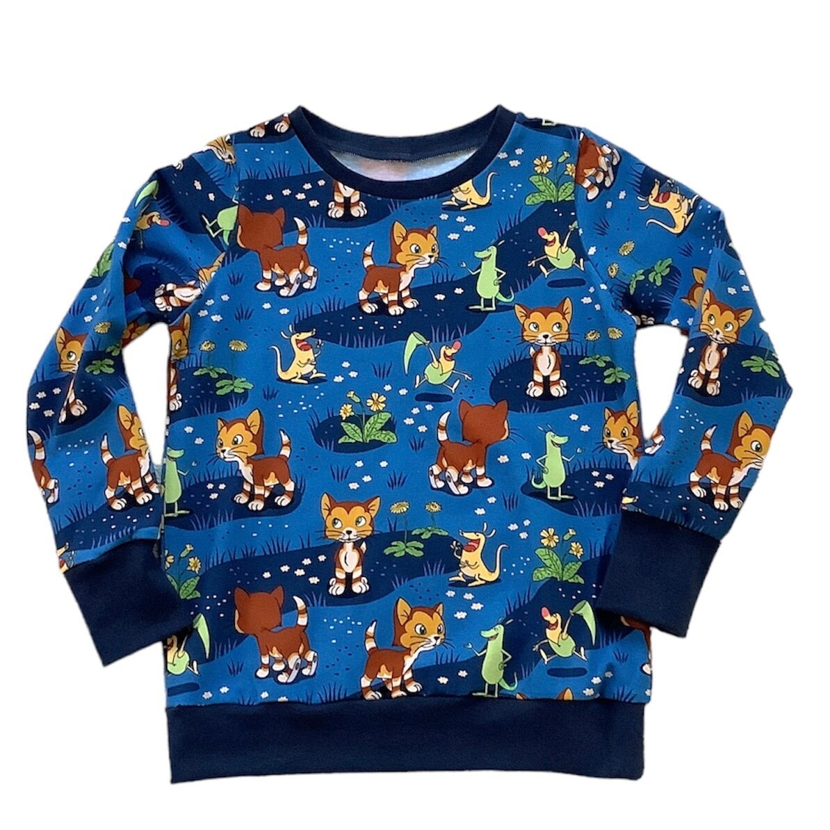 Pettersson Und Findus Gr. 110/116 Pullover Aus Jersey in Wunschgrösse von kleineStoffeule