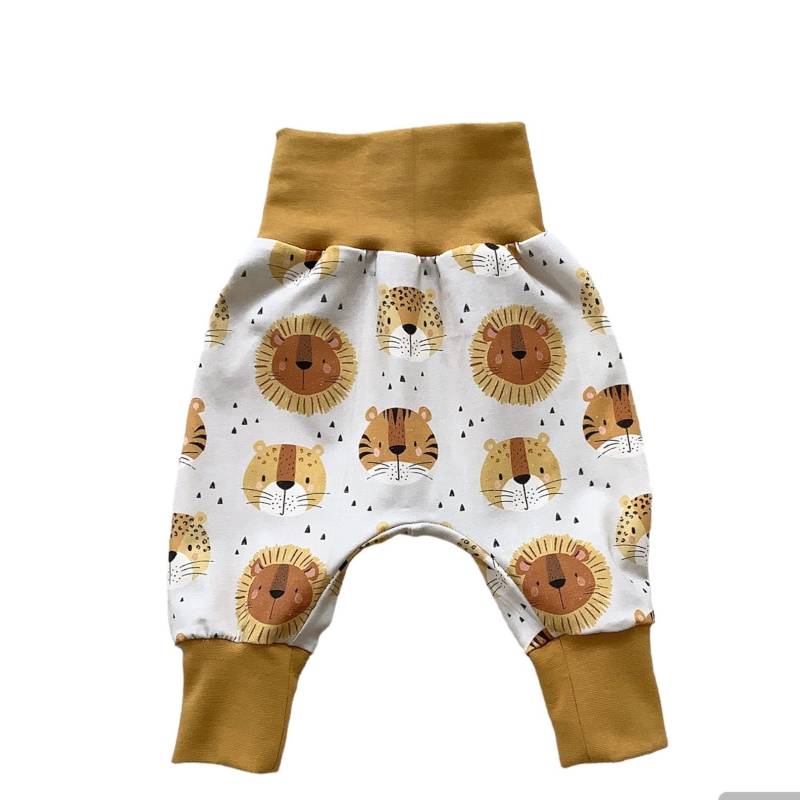 Pumphose Löwe Tiger in Wunschgröße Bis Gr. 104 Babyhose Set Senfgelb von kleineStoffeule