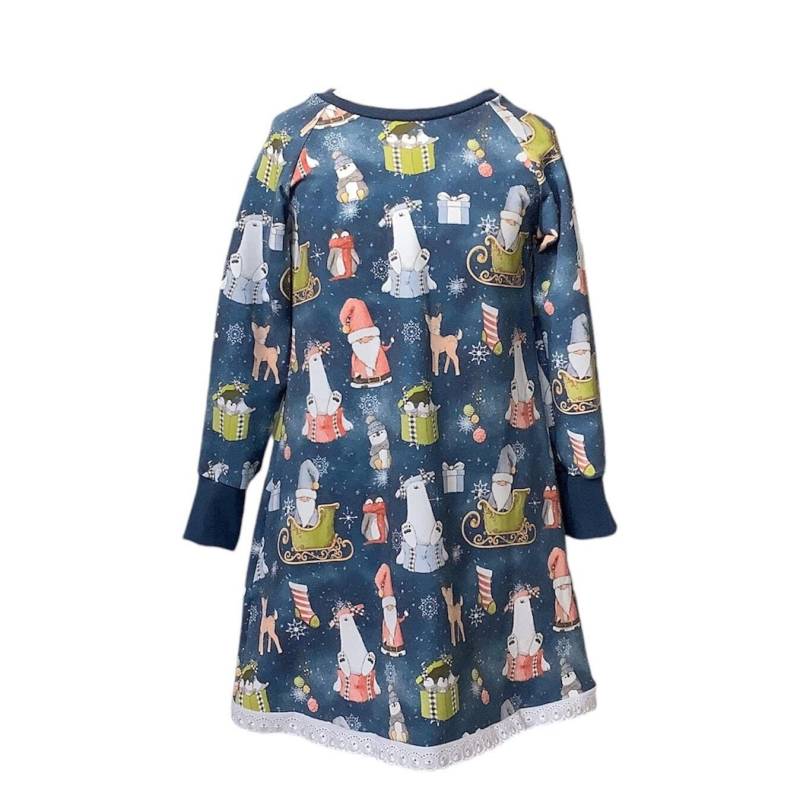 Tunika Kleid Gr. 104/110 Weihnachtsmann Eisbär Aus Sweat von kleineStoffeule