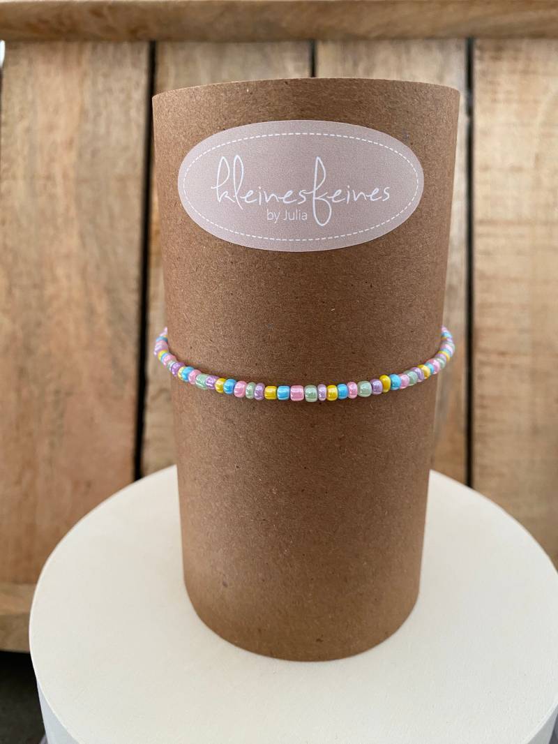 Fußkettchen Fußband Fußkette Fußschmuck Perlen Bunt Schimmernd Minimalistisch Sommer Strand Boho Freundschaft von kleinesfeinesBayern