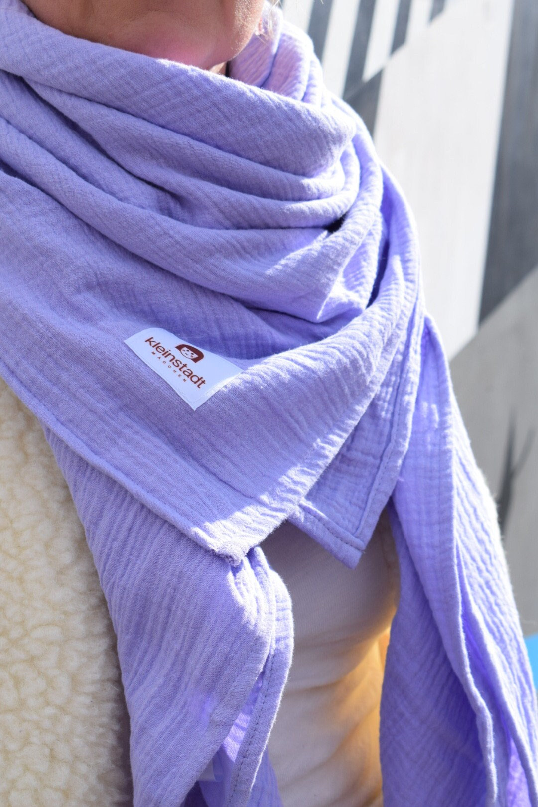 Musselinschal Damen Flieder | Crinkle-Look Handmade Schal Aus Bio Musselin Dein Neuer Alltagsheld von kleinstadtmadchen