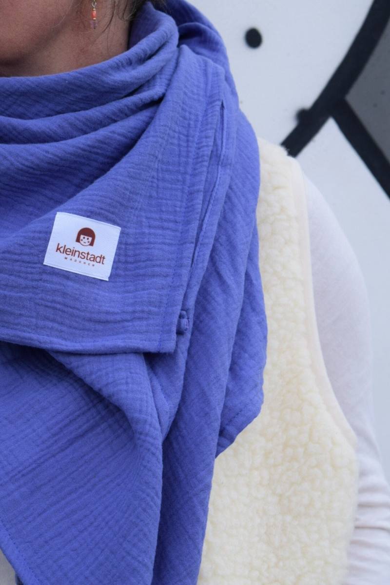 Musselinschal Damen Lila | Crinkle-Look Handmade Schal Aus Bio Musselin Dein Neuer Alltagsheld von kleinstadtmadchen