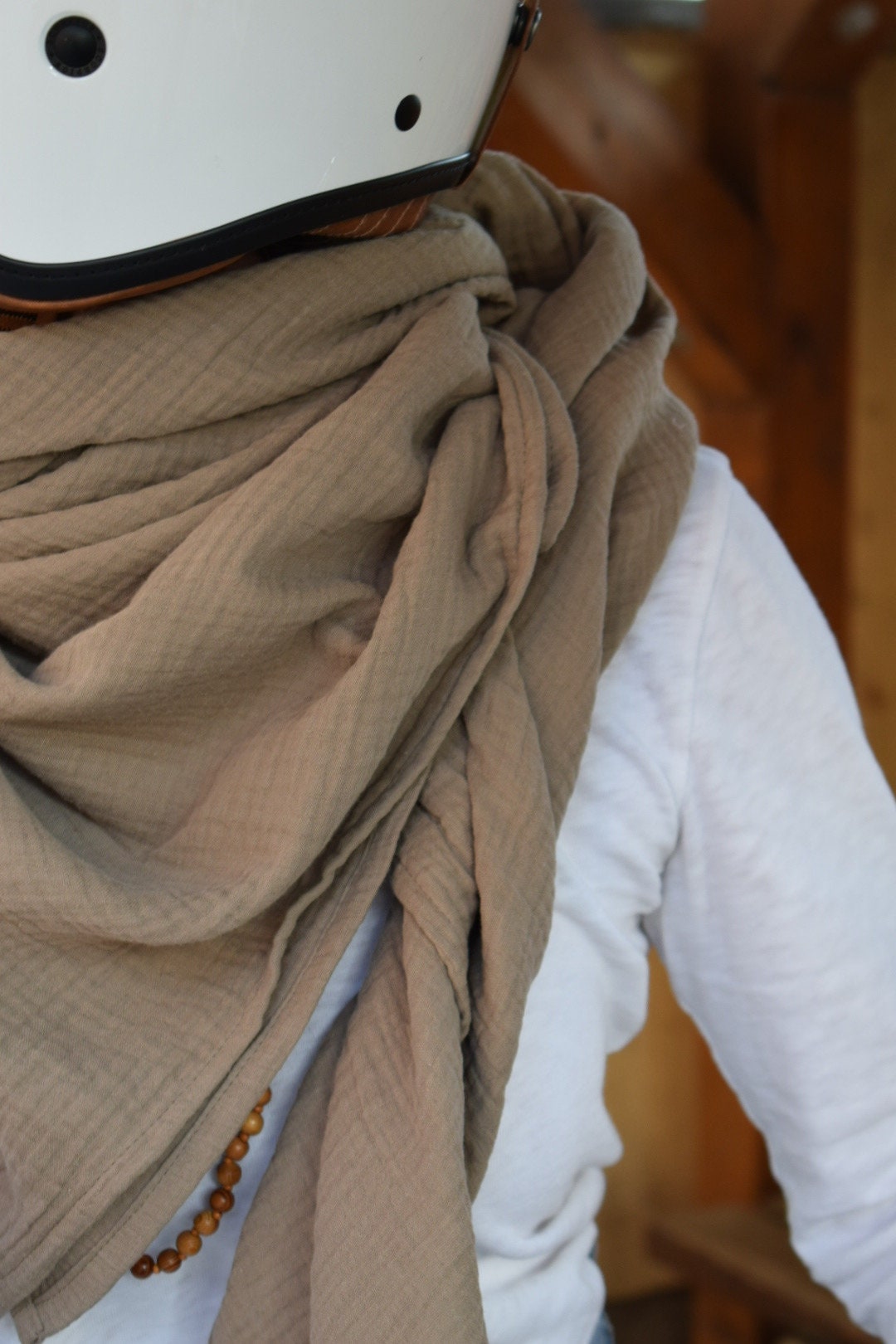 Musselinschal Damen Taupe | Crinkle-Look Handmade Schal Aus Bio Musselin Dein Neuer Alltagsheld von kleinstadtmadchen