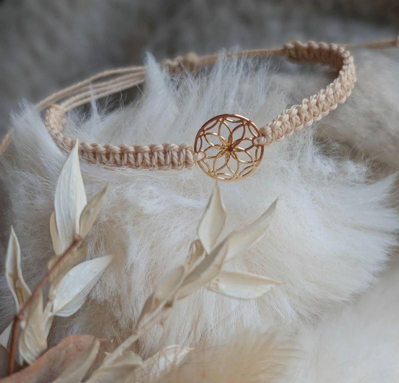 Makramee Armband Mit Blume Des Lebens - Boho Schmuck, Verstellbares Armband, Handgemachtes Geschenk, Spiritueller Schmuck Makramee Armband Mit Blume Des Lebens - Boho Schmuck, Verstellbares Armband, Handgemachtes Geschenk, Spiritueller Schmuck von kleinundfeinbyariela