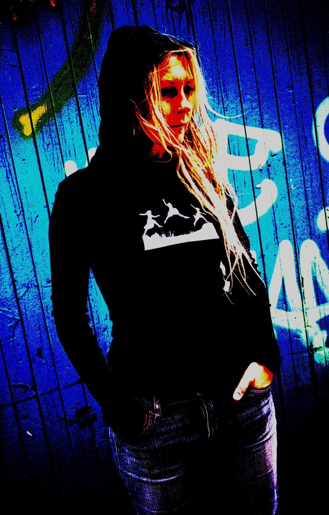 3 Tänzerin Frauen Hoodie - Tanz-Hoodie, Siebdruck Hoodie, Tanzabnutzung, Yoga Top, Longsleeve Grafik Hoodie von kleno