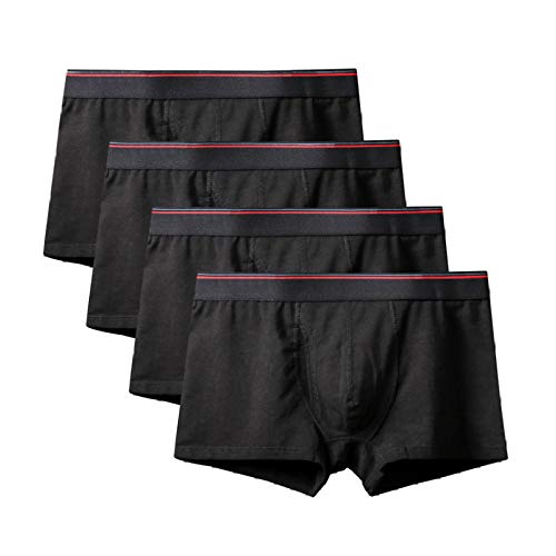 Herren Unterwäsche-Slips Männlich Groß Boxer Sexy Baumwolle Höschen Herren Boxershorts Plus Size Unterwäsche Mann Unterhose (4Er Pack) Stely I-4Pcs_A2470_Black_9XL von kliy