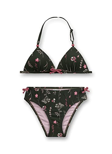 Sanetta Mädchen Bikini, Neckholder schwarz geblümt gepolstert 440527 gr.176 von klostermann