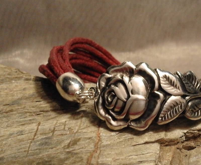 Besteckschmuck Armband Hildesheimerrose Versilbert Besteckschmuck Armband Hildesheimerrose Versilbert von klunkerschmiede
