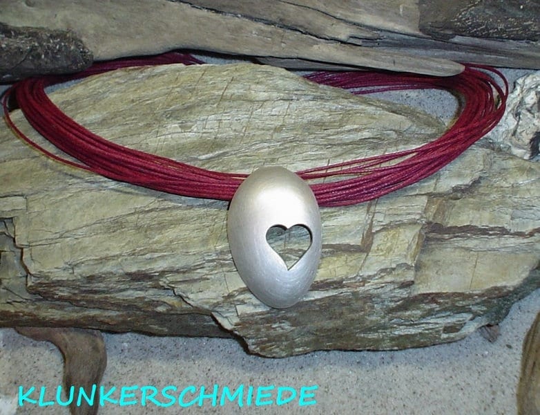 Besteckschmuck Collier, Versilbert, Geherzt Besteckschmuck Collier, Versilbert, Geherzt von klunkerschmiede